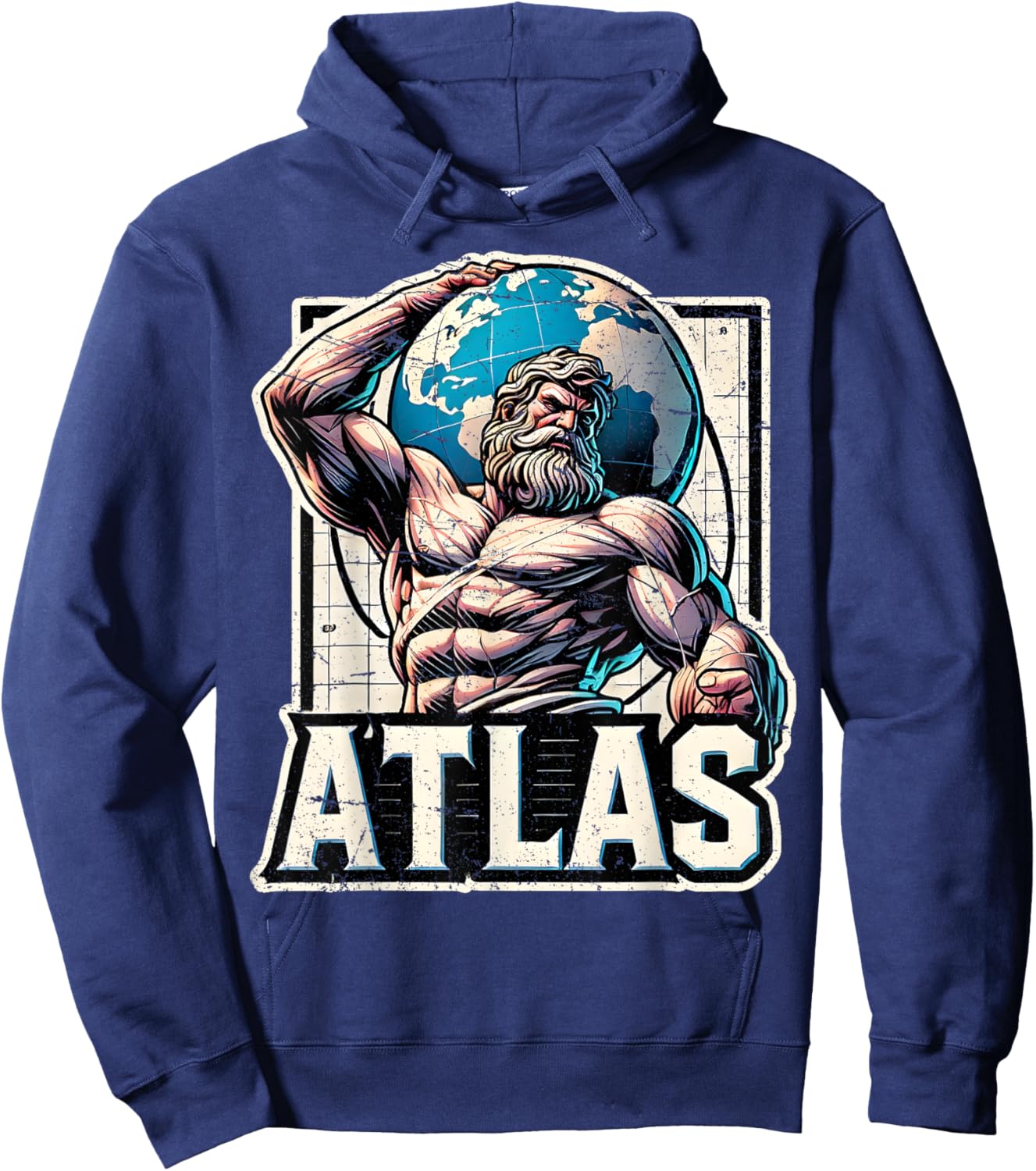 Atlas Greek God Mythology Titan Ancient Greece Hoodie - Hoodie | Navy