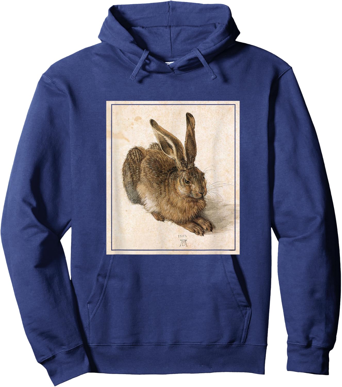 Brown Hhare (1502) Albrecht Dürer Drawing Watercolour Rabbit Hoodie - Hoodie | Navy