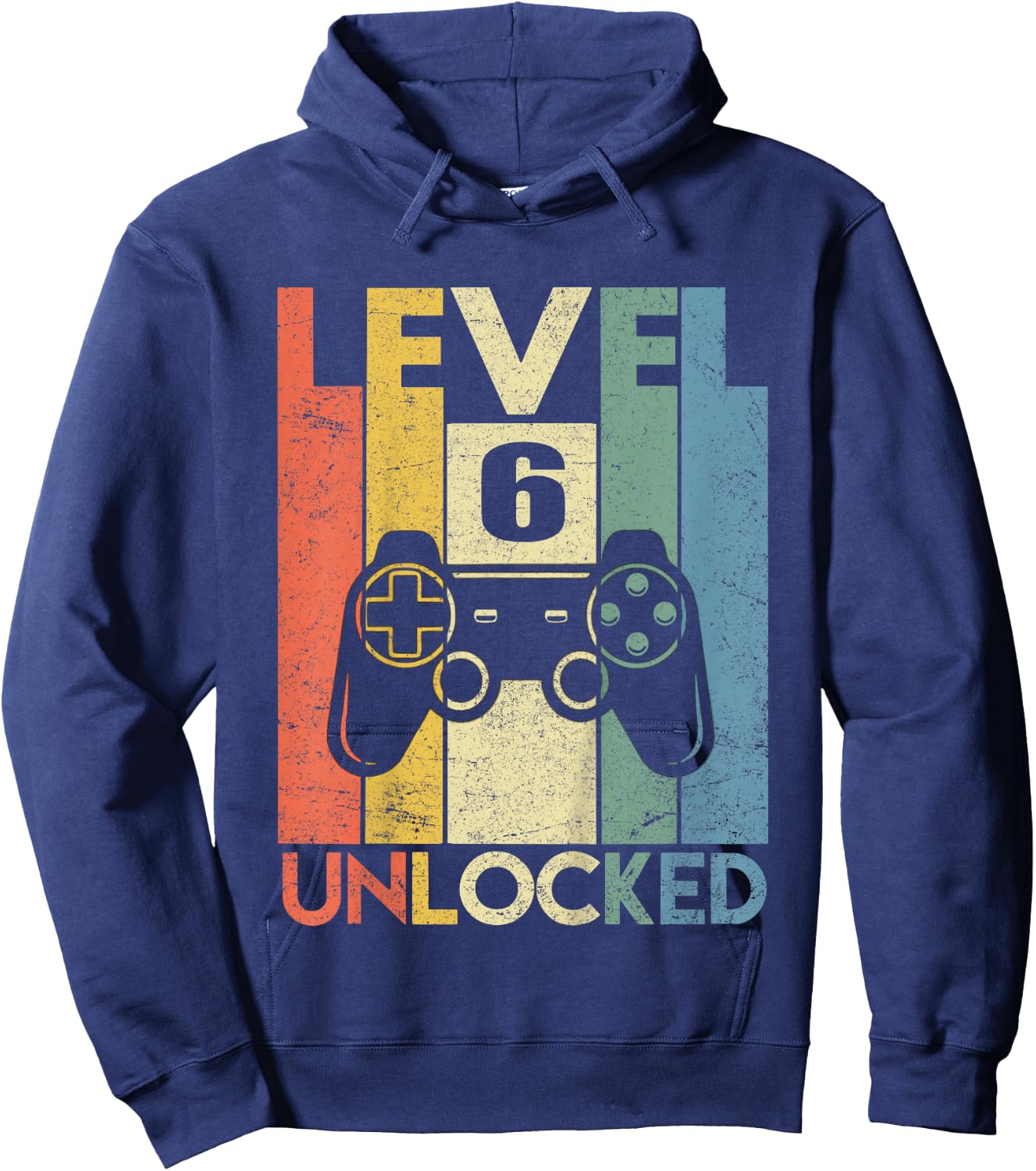 Level 6 Unlocked Shirt Funny Video Gamer 6th Birthday Gift Hoodie - Hoodie | Navy
