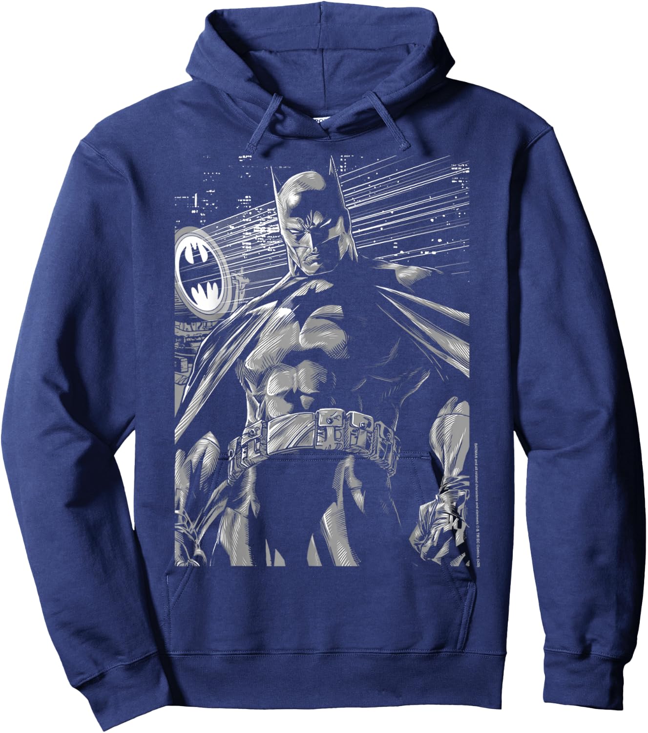 DC Comics Batman Dark Black And White Poster Hoodie - Hoodie | Navy