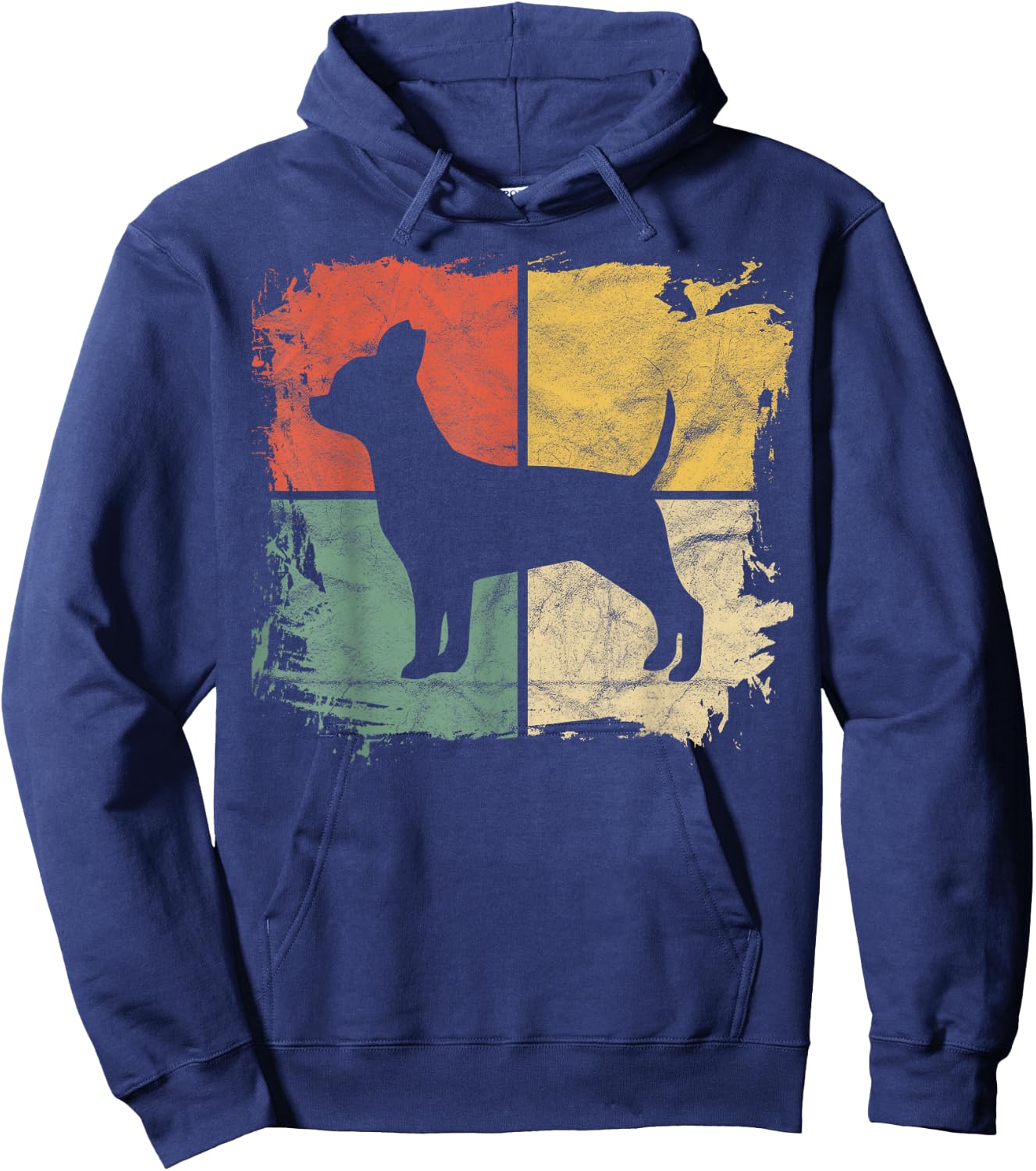 Square Retro Chihuahua Owner Gift Dog Parent Dad Chi-chi Mom Hoodie - Hoodie | Navy