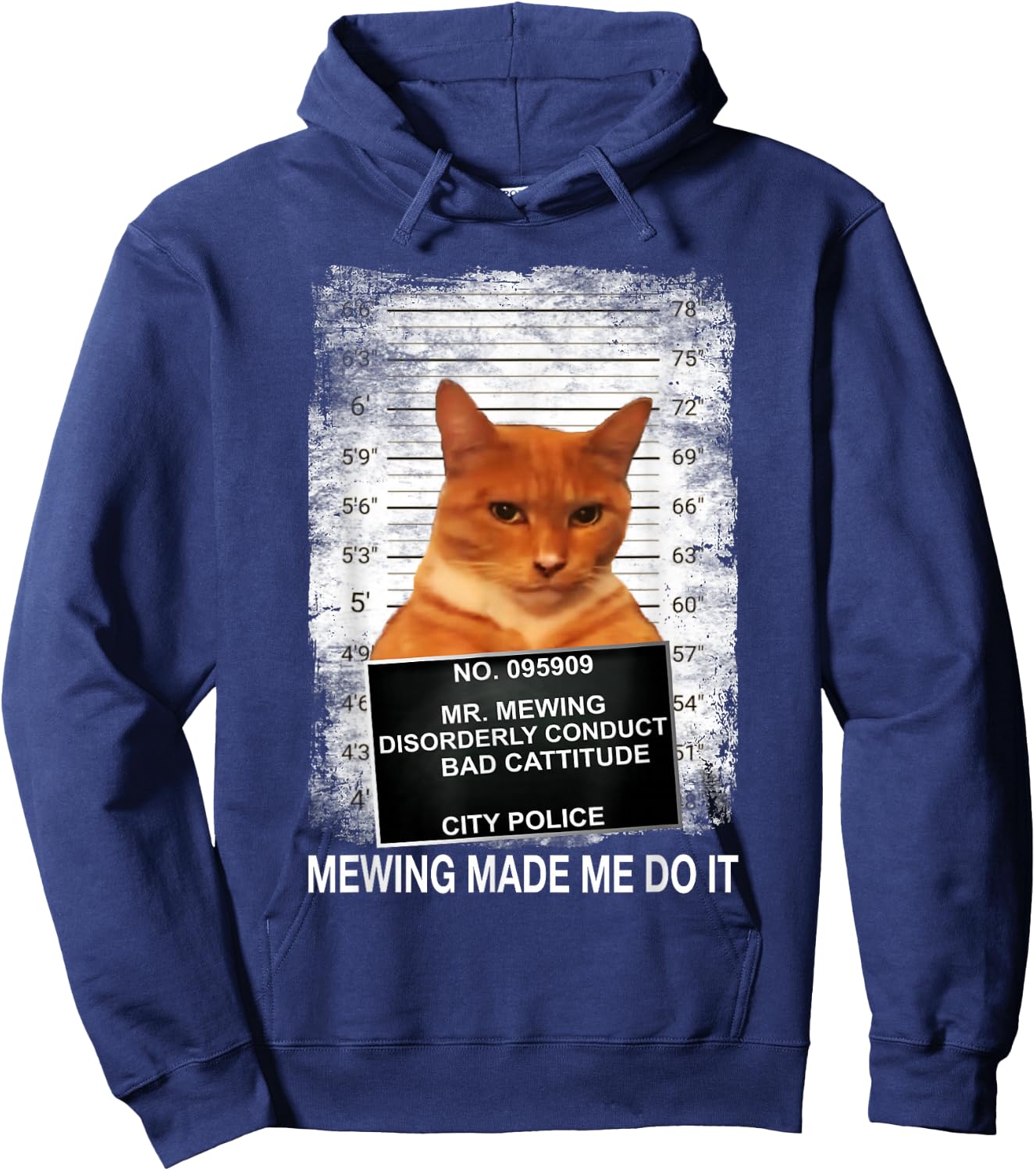 Mewing Made Me Do it, Funny Catnip Mogging Meme Cat Hoodie - Hoodie | Navy