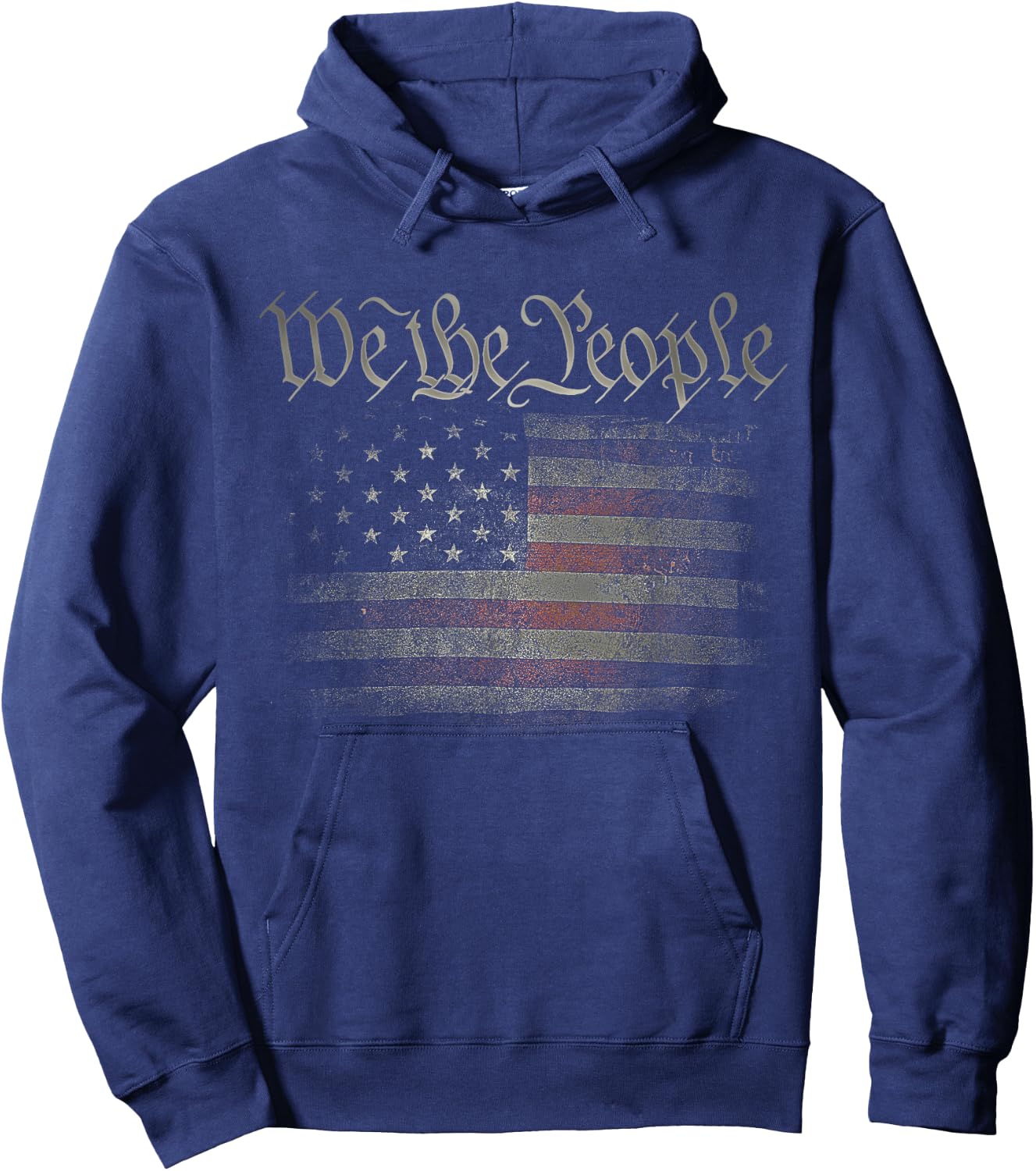 We The People USA Flag 4th of July US Distressed Grunge US Hoodie - Hoodie | Navy