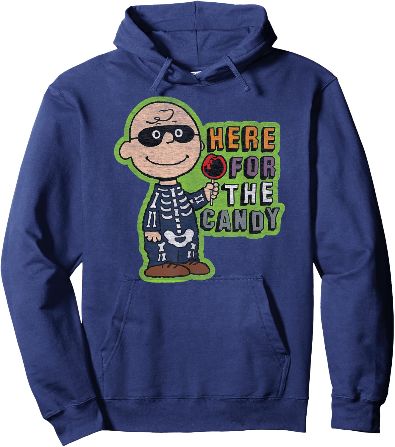 Peanuts - Charlie Brown Halloween Skeleton Candy Hoodie - Hoodie | Navy