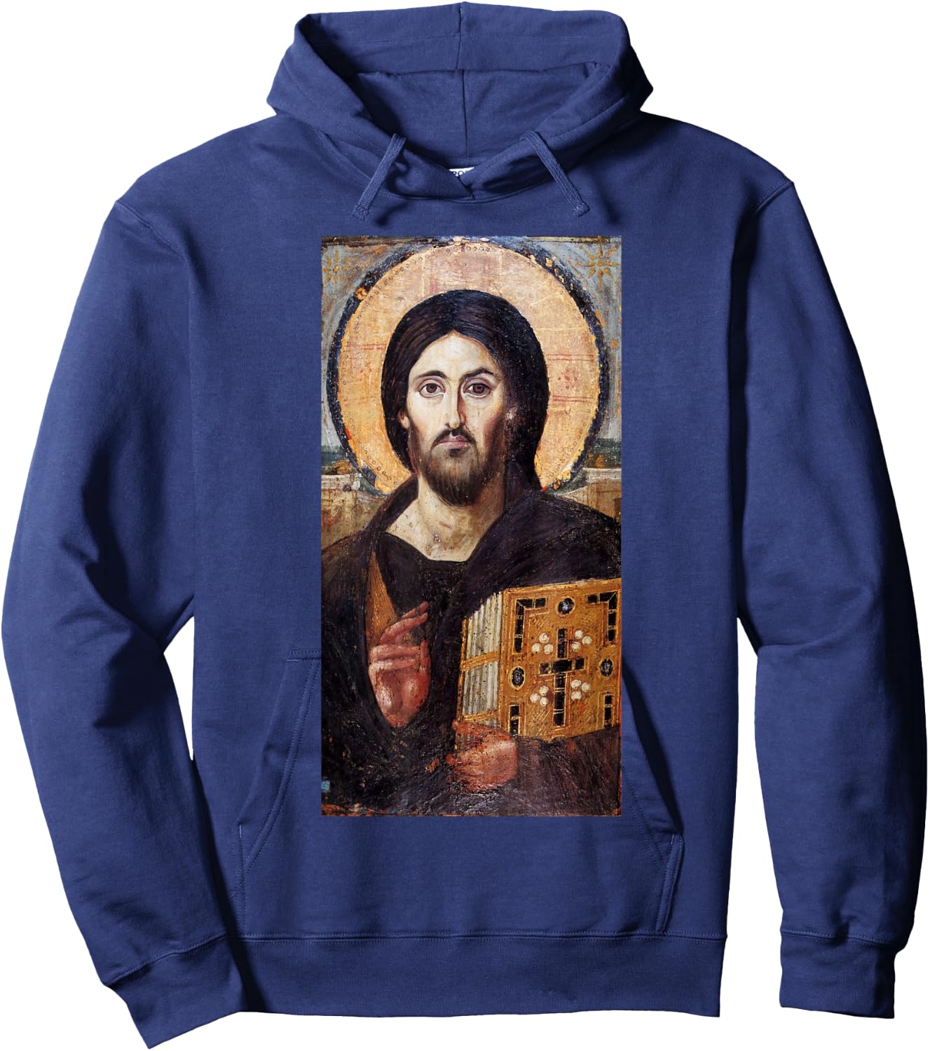 Jesus Christ Pantocrator Sinai Orthodox Christian Icon Gifts Hoodie - Hoodie | Navy