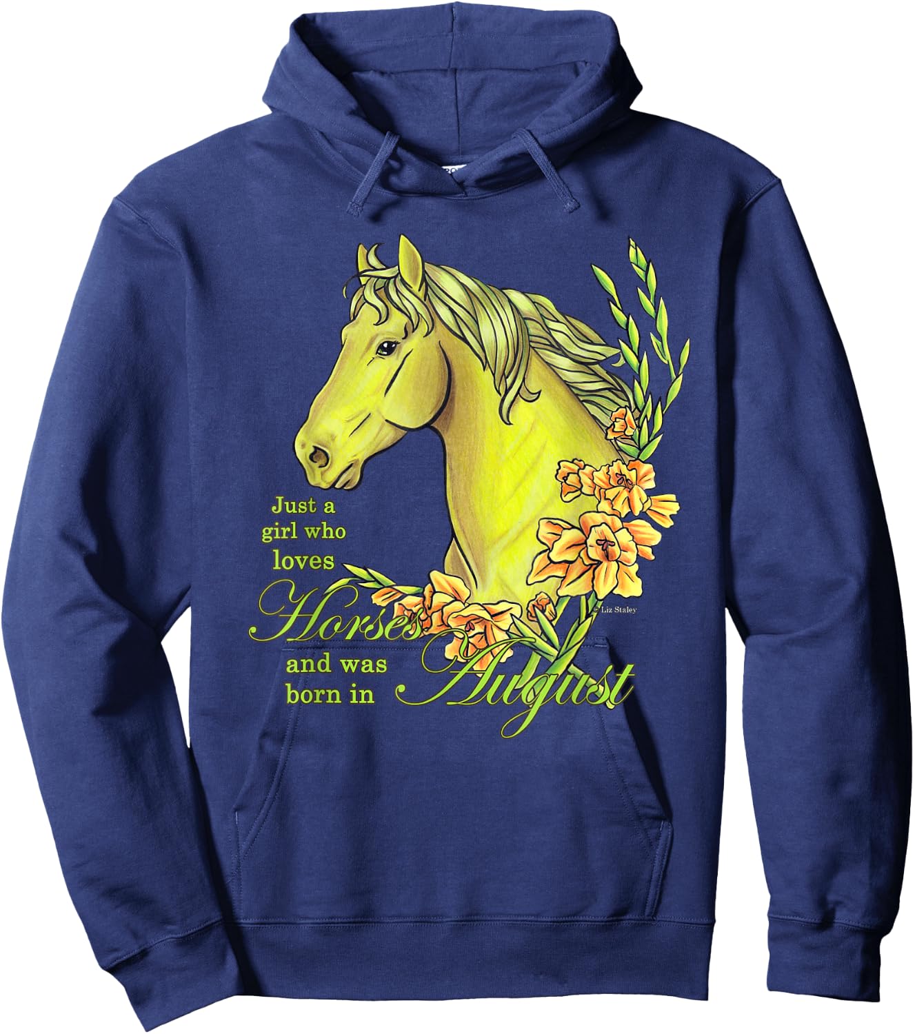 Just A Girl Who Loves Horses Born In August Peridot Horse Hoodie - Hoodie | Navy