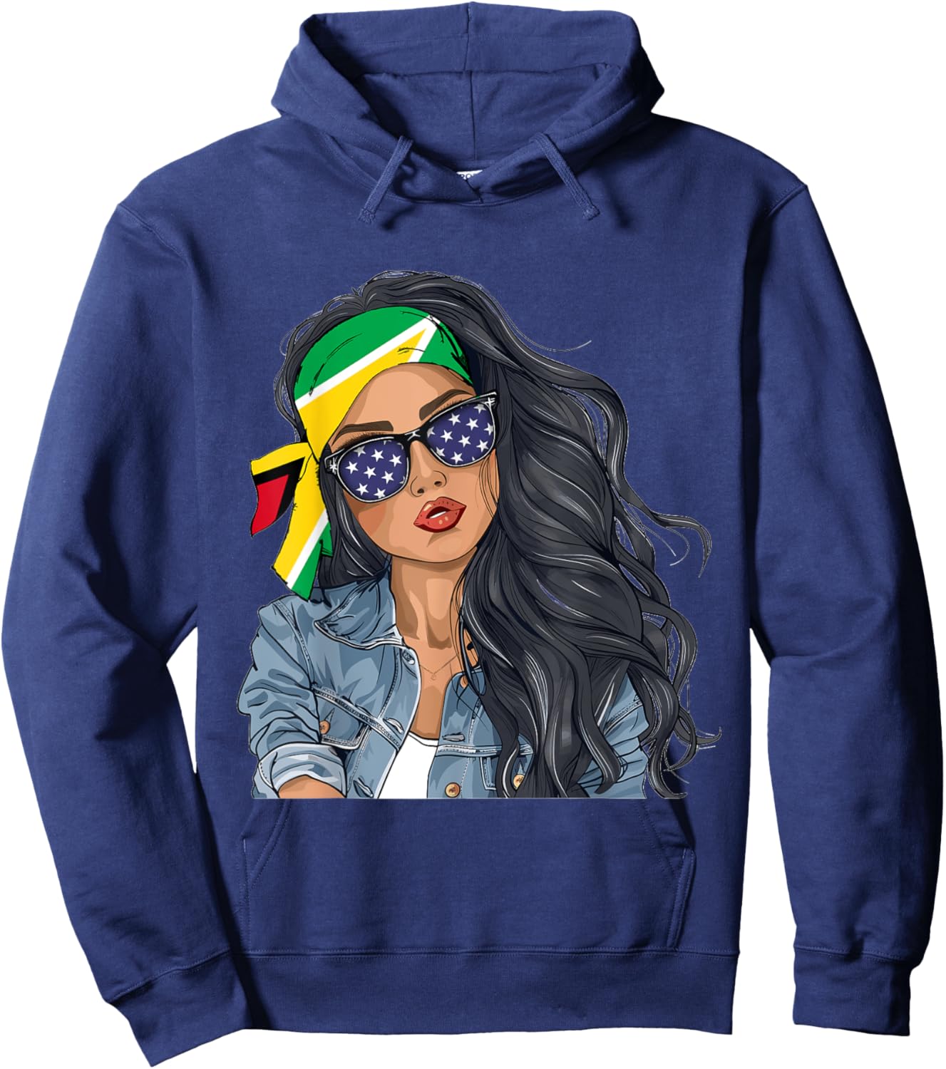 Guyanese Woman Products Flag Uniform American Guyana Hoodie - Hoodie | Navy