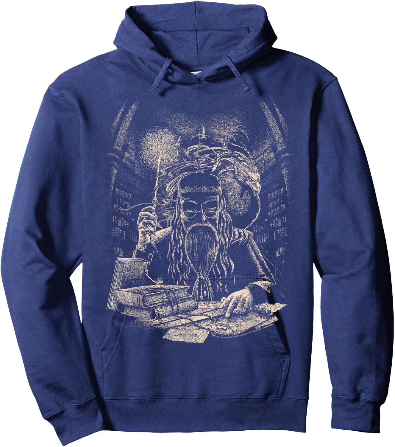 Harry Potter Dumbledore Vintage Sketched Portrait Hoodie - Hoodie | Navy
