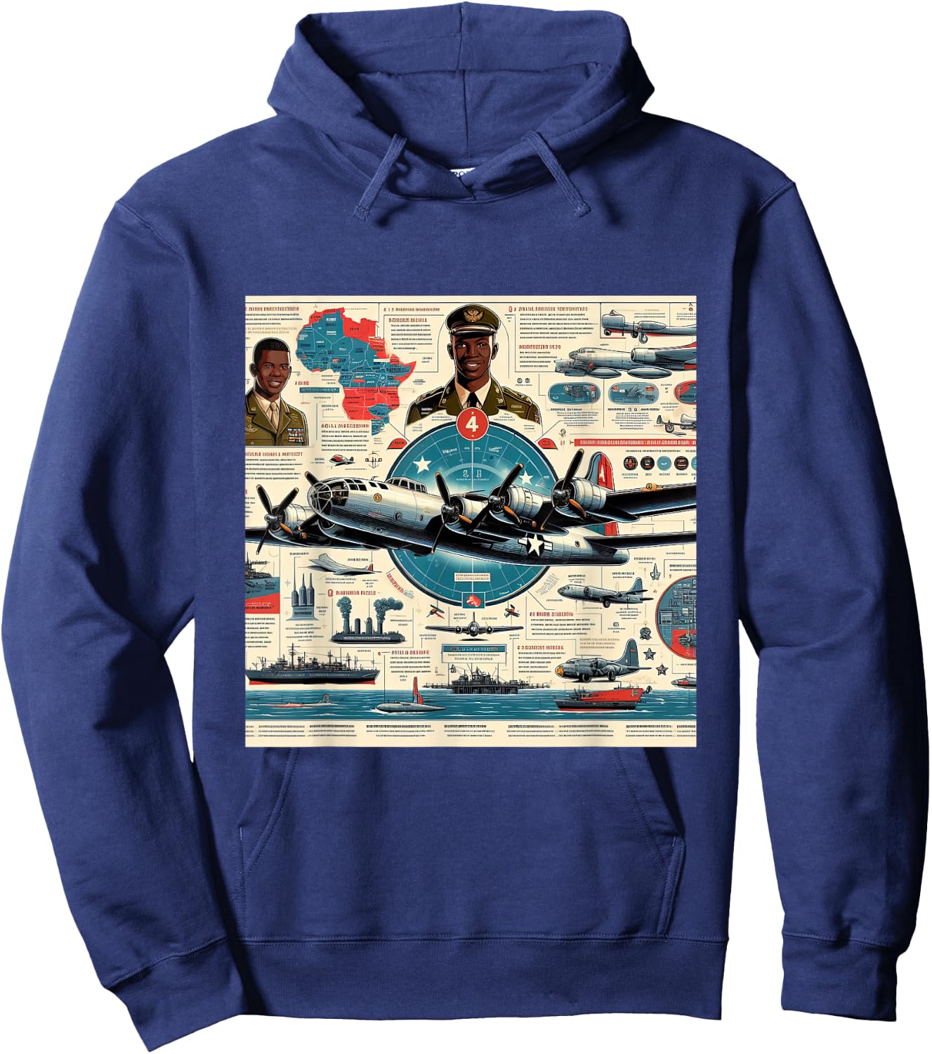 B29 Superfortress WW2 Warplane Airplane Infographics Hoodie - Hoodie | Navy