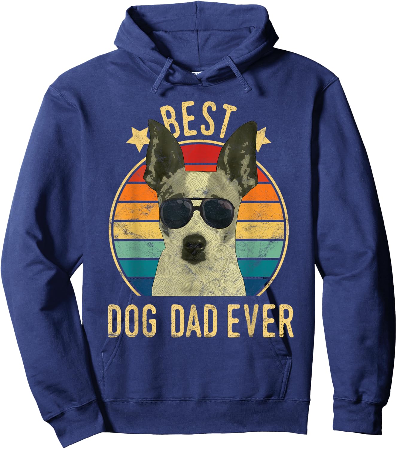 Best Dog Dad Ever Rat Terrier Father's Day Gift Hoodie - Hoodie | Navy