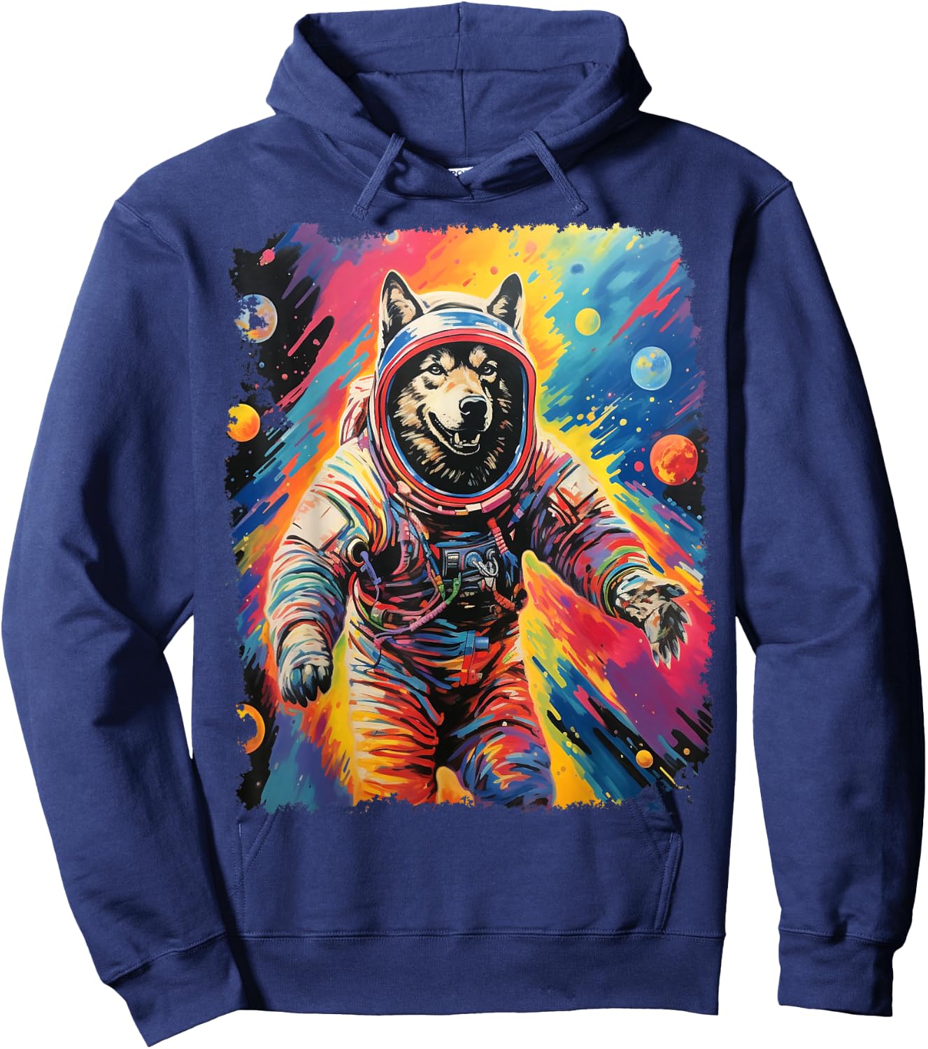 Space Wolf Hoodie - Hoodie | Navy