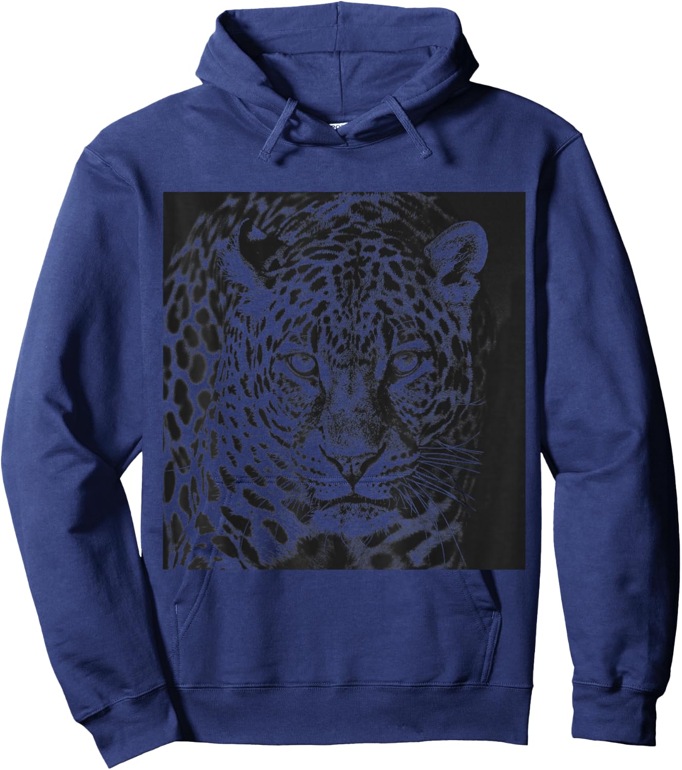 Snow Leopard Cheetah Jaguar Panther Cat Face Black Gift Hoodie - Hoodie | Navy