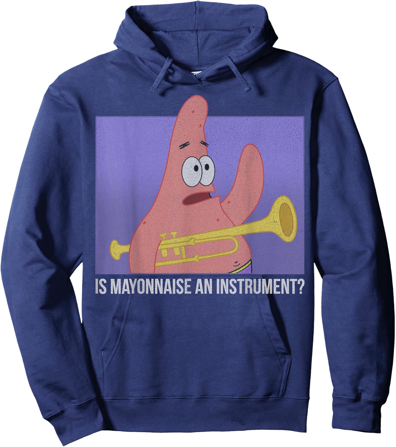 Spongebob Squarepants Patrick is Mayonnaise an Instrument Small Hoodie - Hoodie | Navy