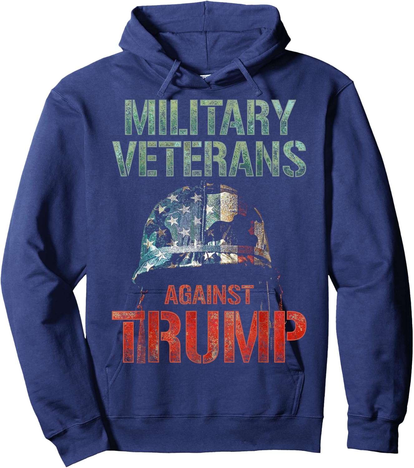 Military Veterans Against Trump 2020 Conflict USA Election Hoodie - Hoodie | Navy