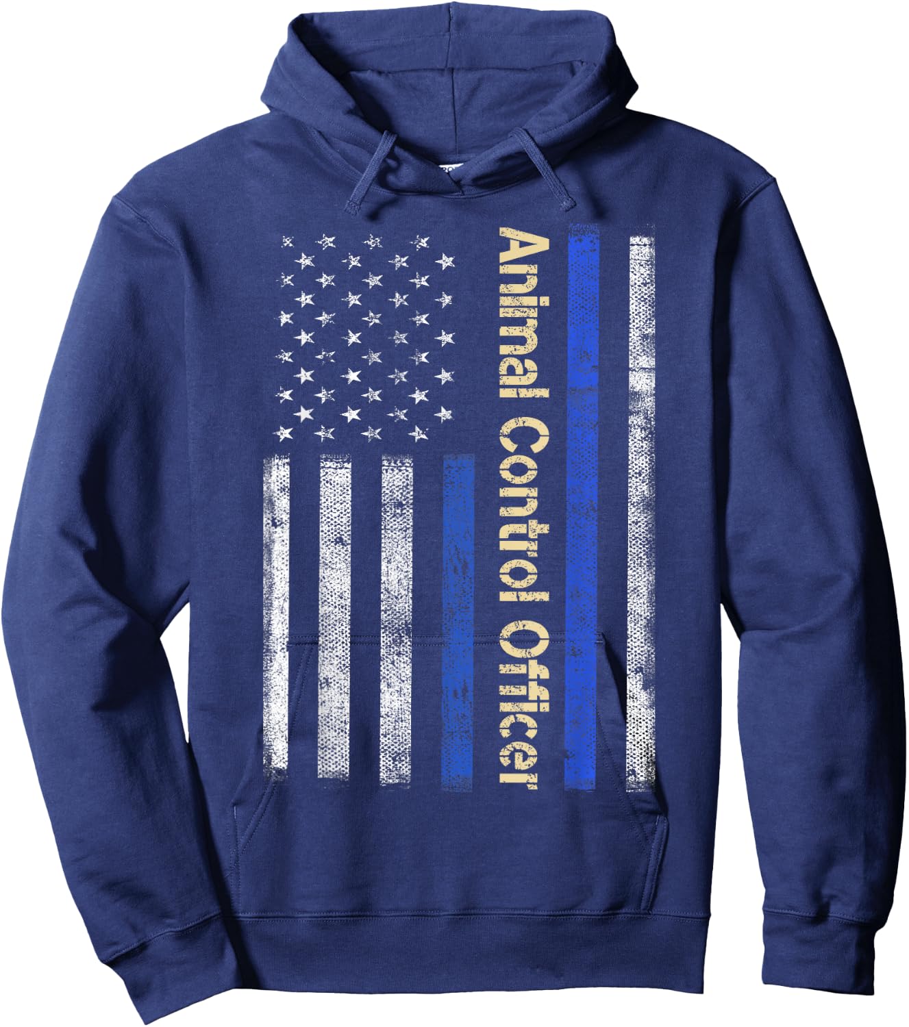 Vintage USA Animal Control Officer American Flag Patriotic Hoodie - Hoodie | Navy