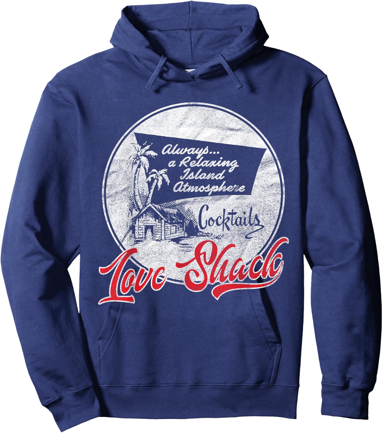 Love Shack | Tiki Bar | Vintage 50s Style Hoodie - Hoodie | Navy