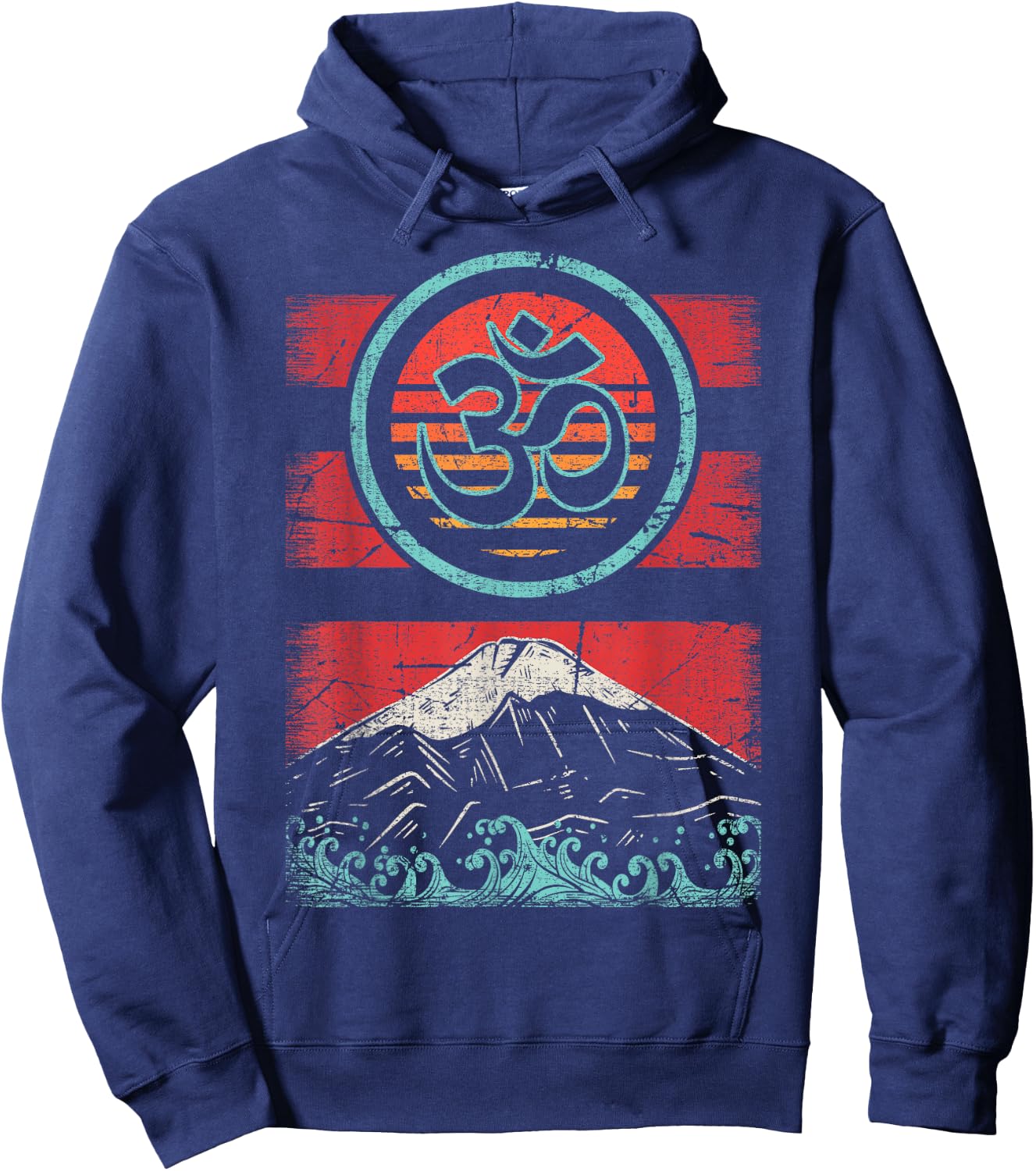 Om Ohm Symbol Retro Vintage 80s Style Meditation Yoga Gift Hoodie - Hoodie | Navy