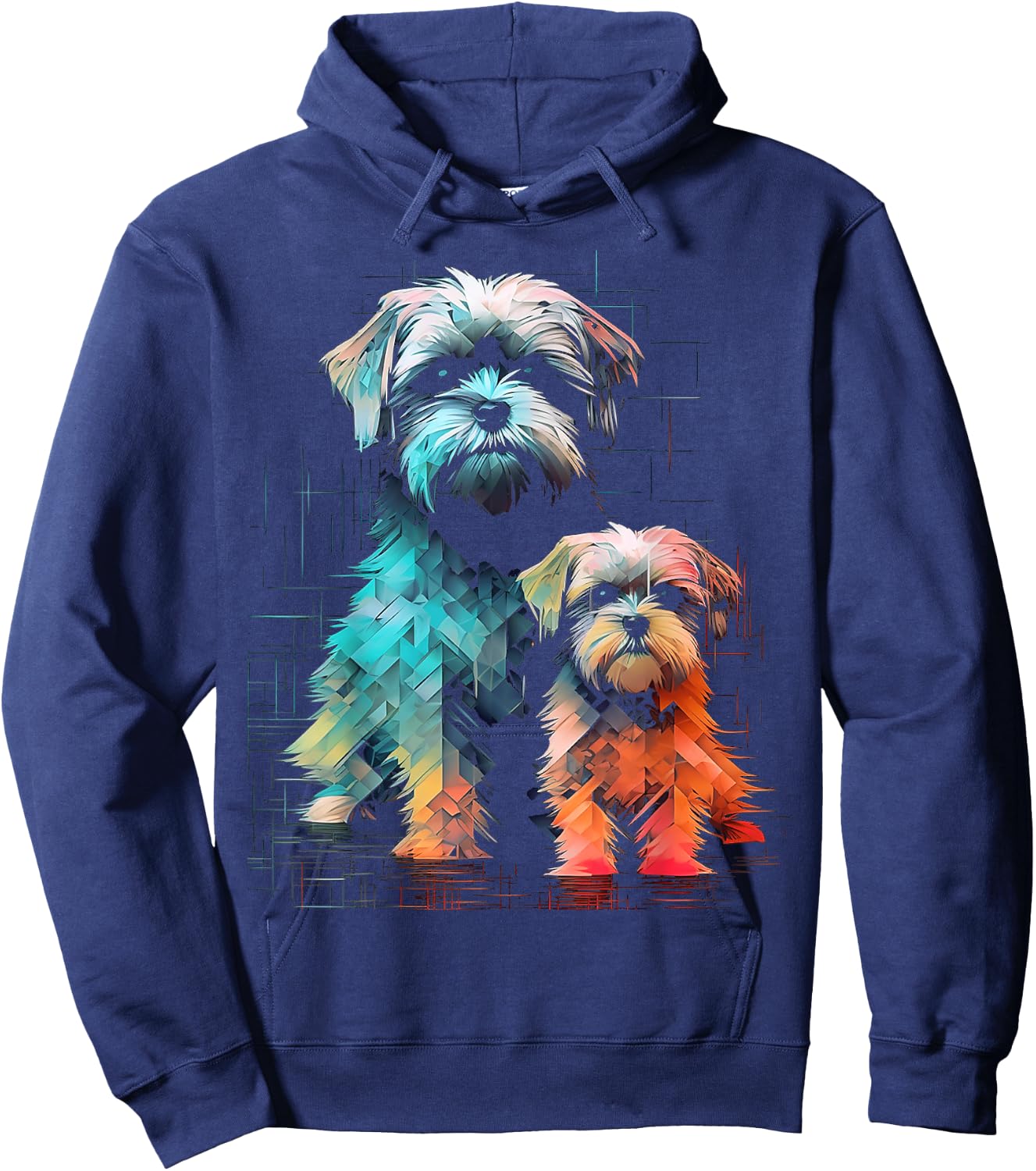 Shih Tzu Dog Geometric Polygon Art Graphic Shih Tzu Hoodie - Hoodie | Navy