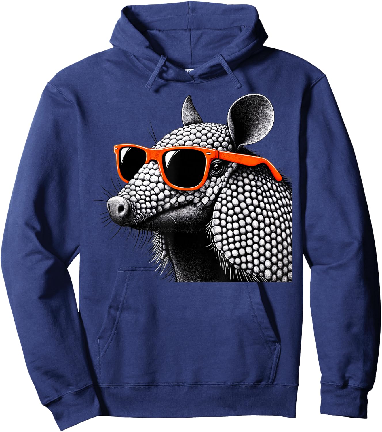 Cool Armadillo Wearing Sunglasses Graphic Art Hoodie - Hoodie | Navy