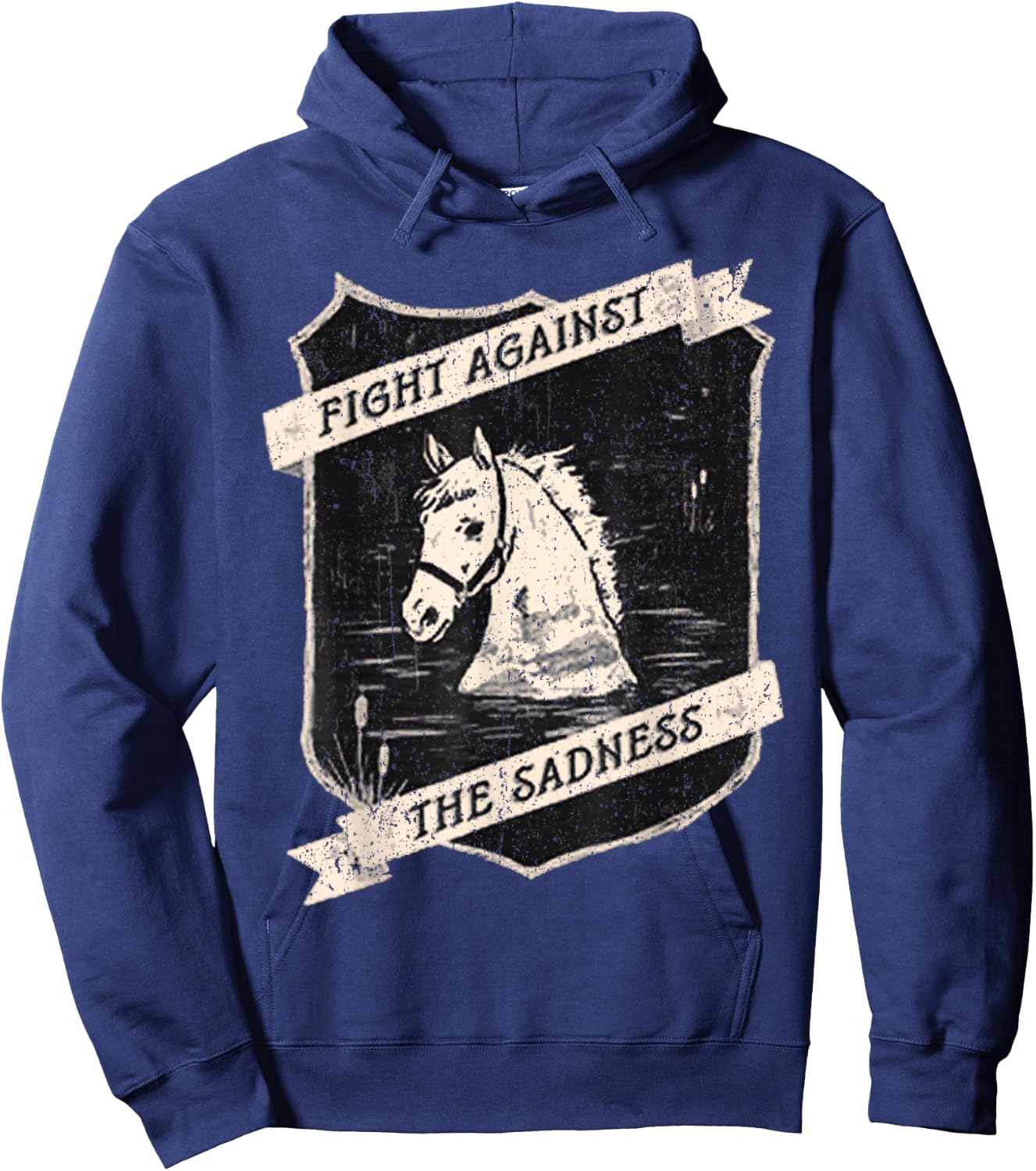 Vintage Fight Against The Sadness Hoodie - Hoodie | Navy