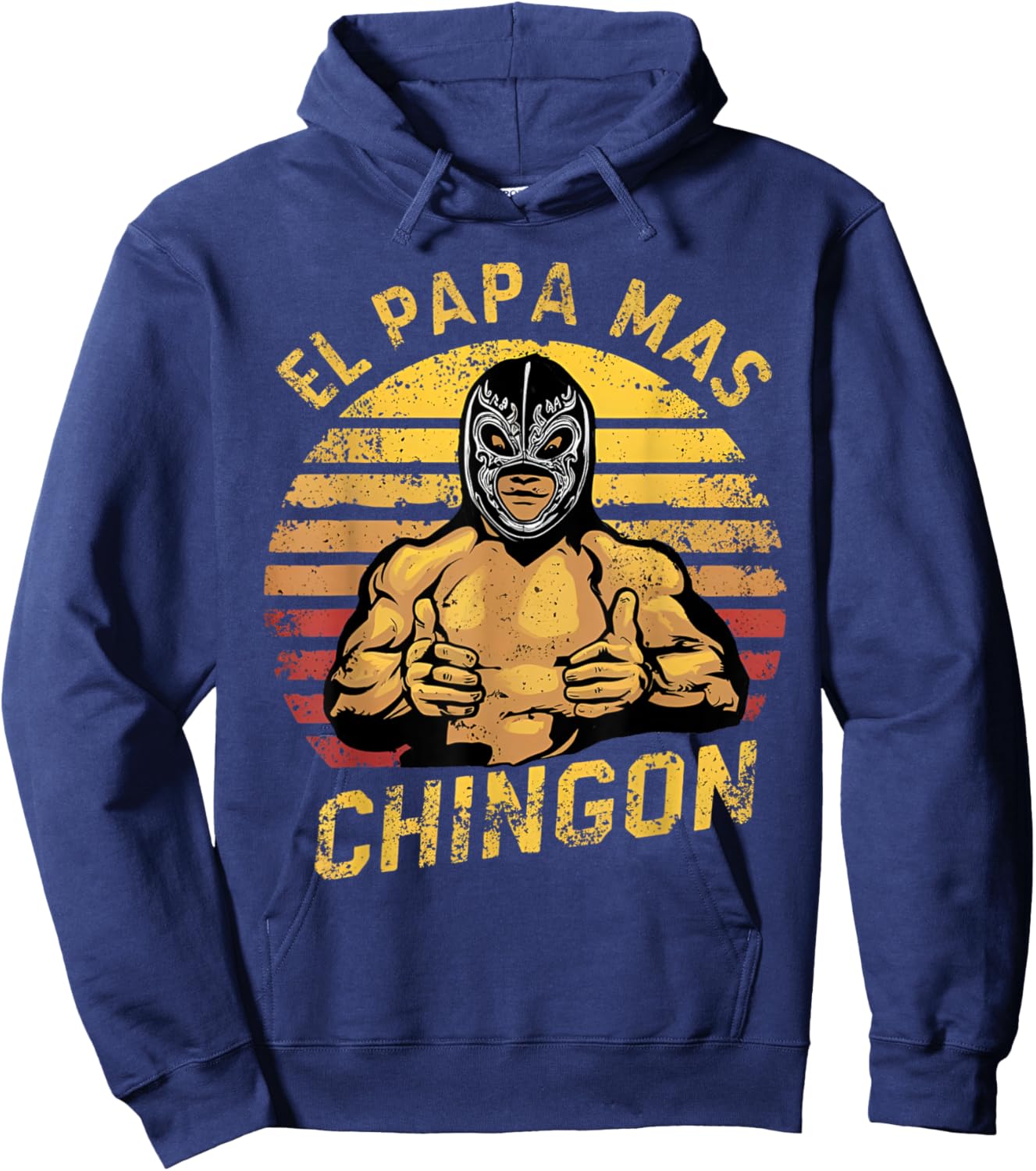 Fathers Day El Papa Mas Chingon Vintage Mexican Dad Spanish Hoodie - Hoodie | Navy