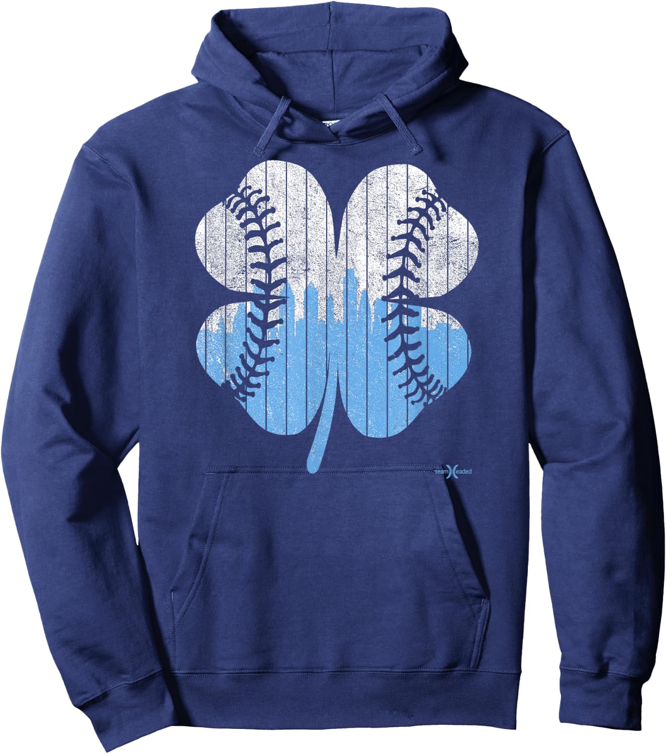 Classic Philadelphia Baseball Shamrock Hoodie - Hoodie | Navy
