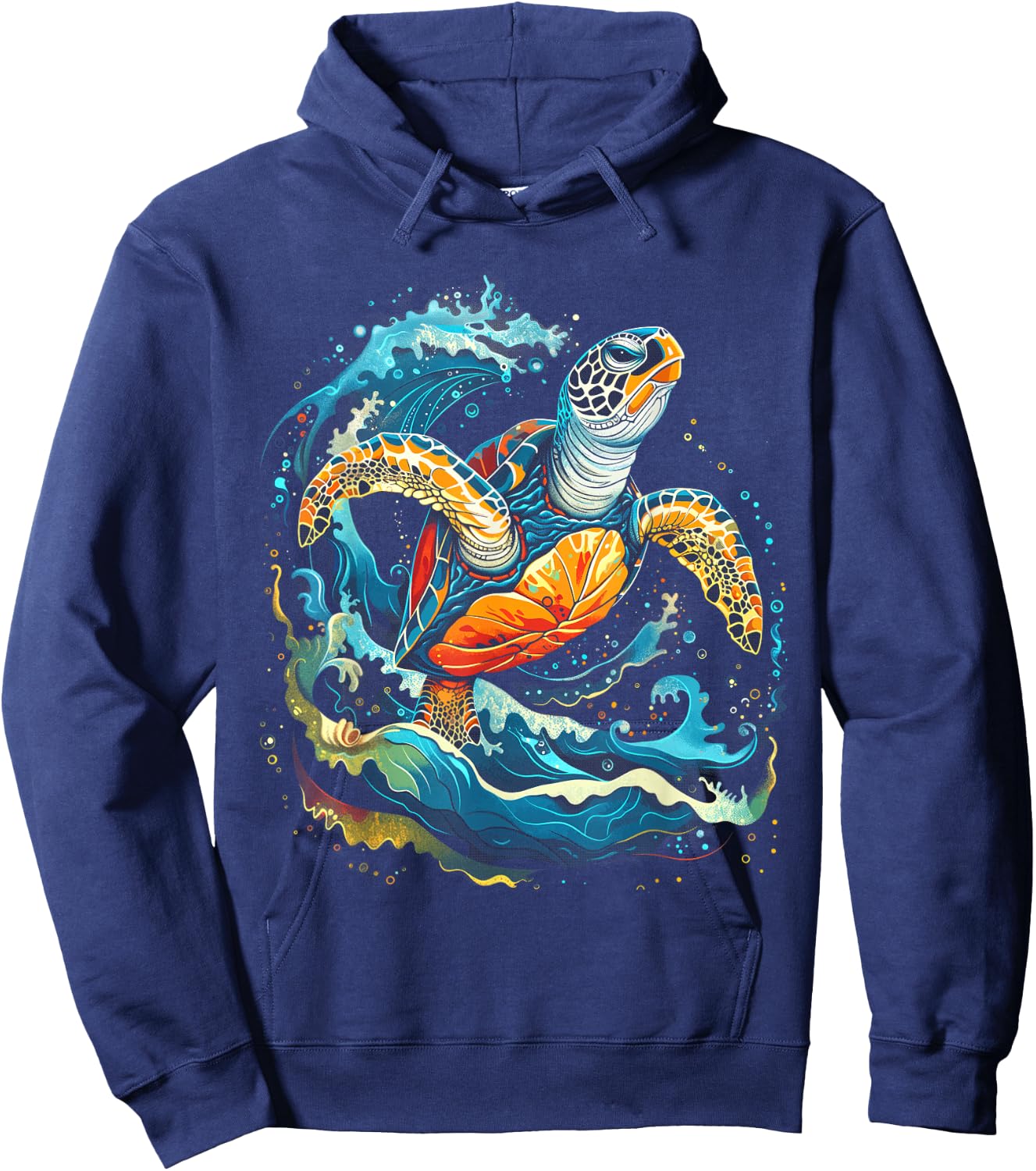 Sea Turtle Beach Lover Ocean Animal Graphic Novelty Hoodie - Hoodie | Navy