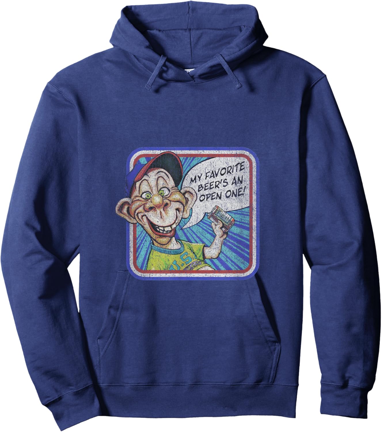 Jeff Dunham Bubba J Retro Washed Black Cartoon , Adult, , Short Sleeve, Small Hoodie - Hoodie | Navy