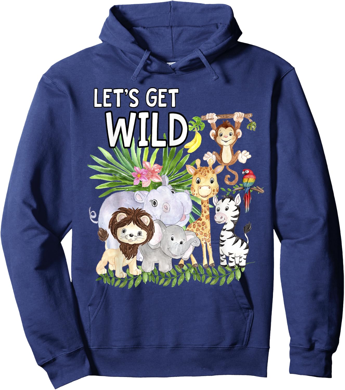 Let's Get Wild Zoo Animals Safari Party A Day At The Zoo Hoodie - Hoodie | Navy
