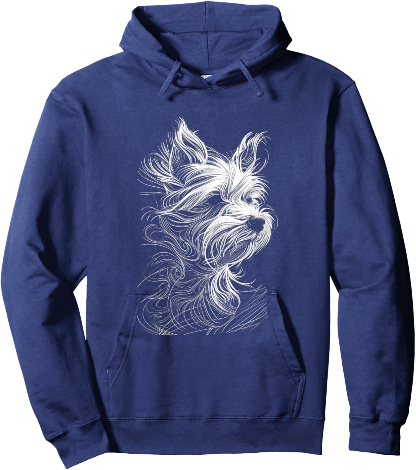 Fun Yorkshire Terrier Dog Lover Simple Sketch Yorkie Hoodie - Hoodie | Navy