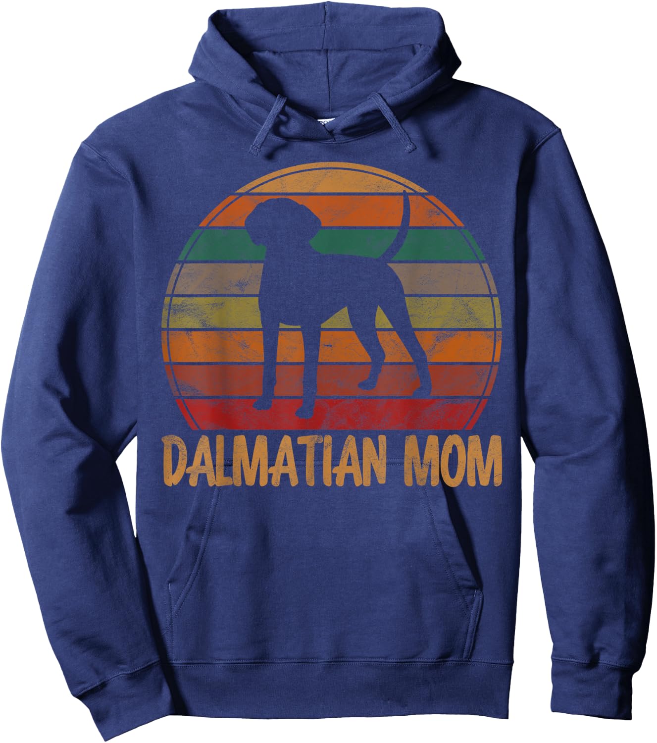 Retro Dalmatian Mom Gift Firehouse Dog Owner Mother Pet Mama Women Girls Kids Hoodie - Hoodie | Navy