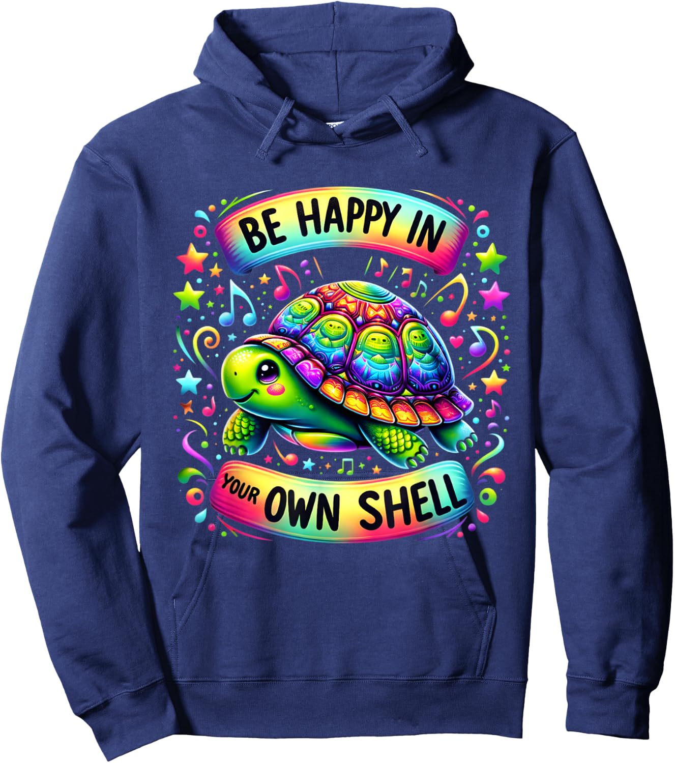 Be Happy In Your Own Shell Autism Awareness funny turtle Hoodie - Hoodie | Navy