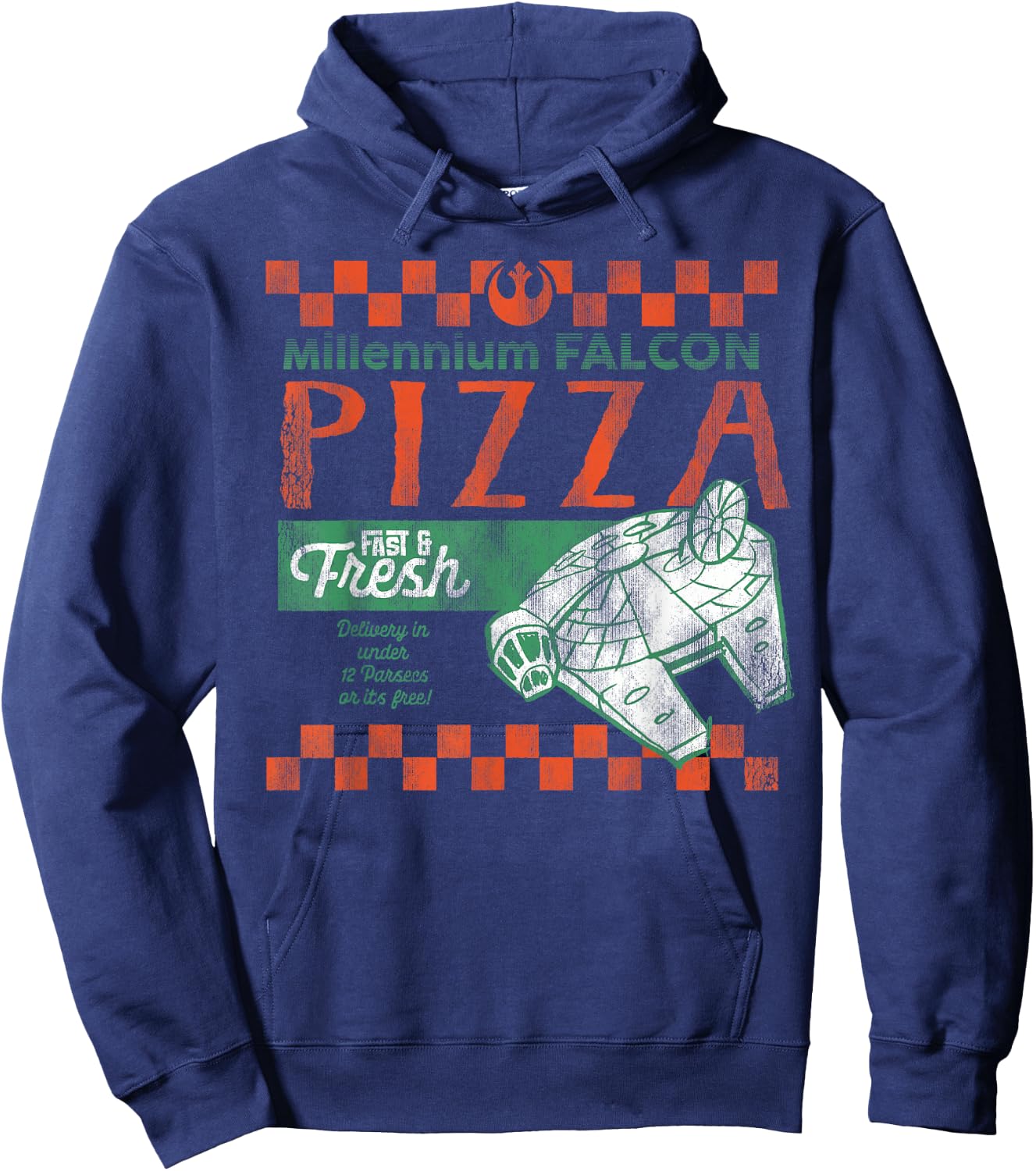 Star Wars Millennium Falcon Pizza Fast & Fresh Hoodie - Hoodie | Navy