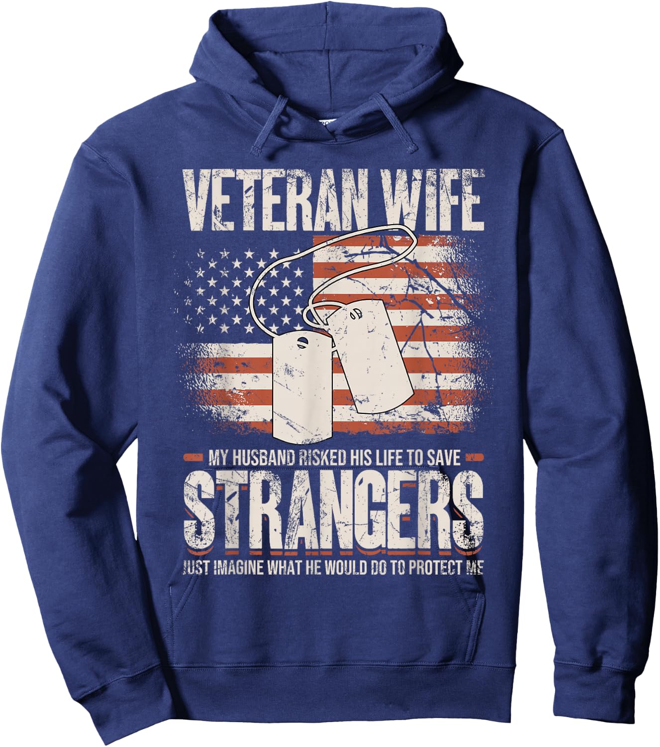 Veteran Wife, Husband Soldier & Saying For Military Women Hoodie - Hoodie | Navy