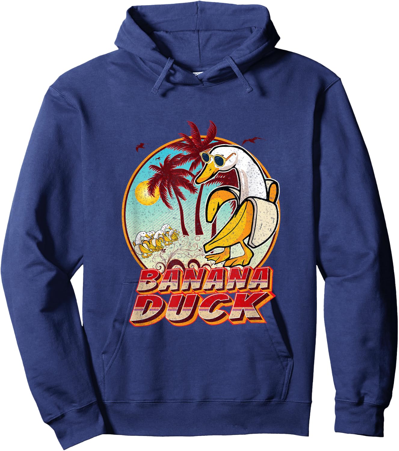 Banana Duck - - Summer Beach Vintage Retro Hoodie - Hoodie | Navy