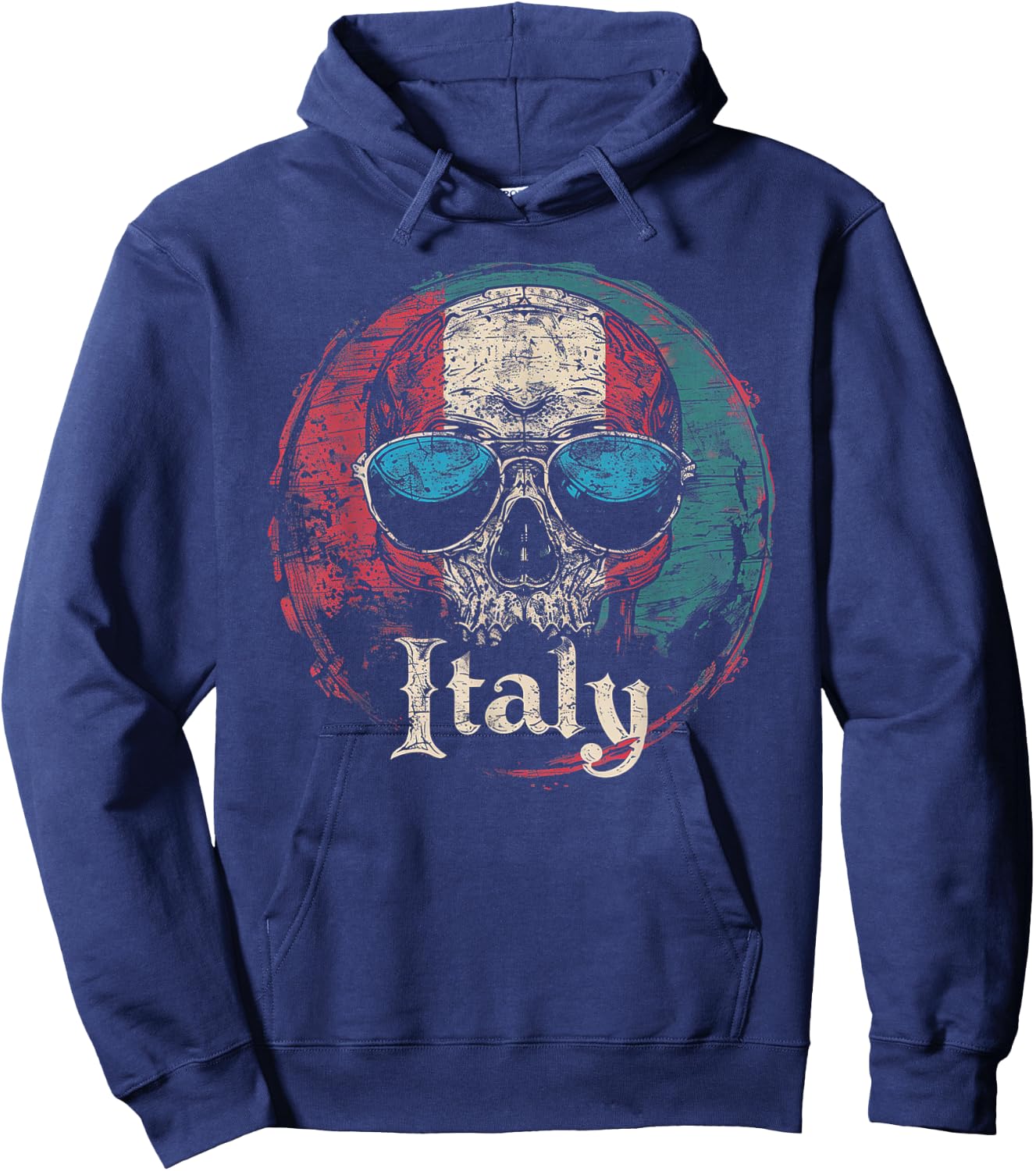 Italian Italy Flag - Skull Skeleton Vintage Country Family Hoodie - Hoodie | Navy