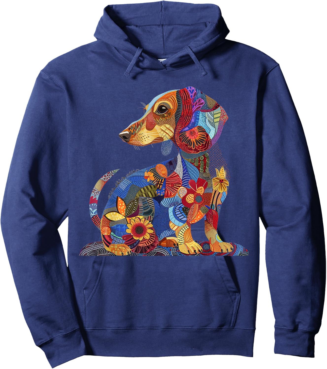Dachshund Mom Flower Patterns Vintage Cute Wiener Dog Lover Hoodie - Hoodie | Navy