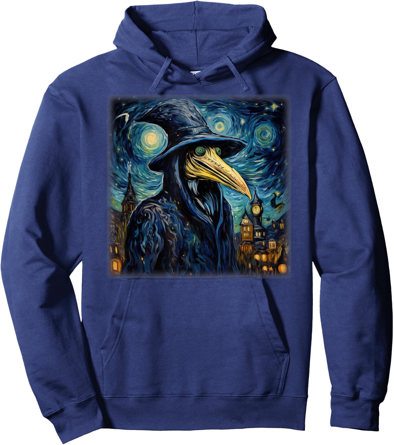 Funny Plague Doctor Starry Night Van Gogh leeches medical Hoodie - Hoodie | Navy