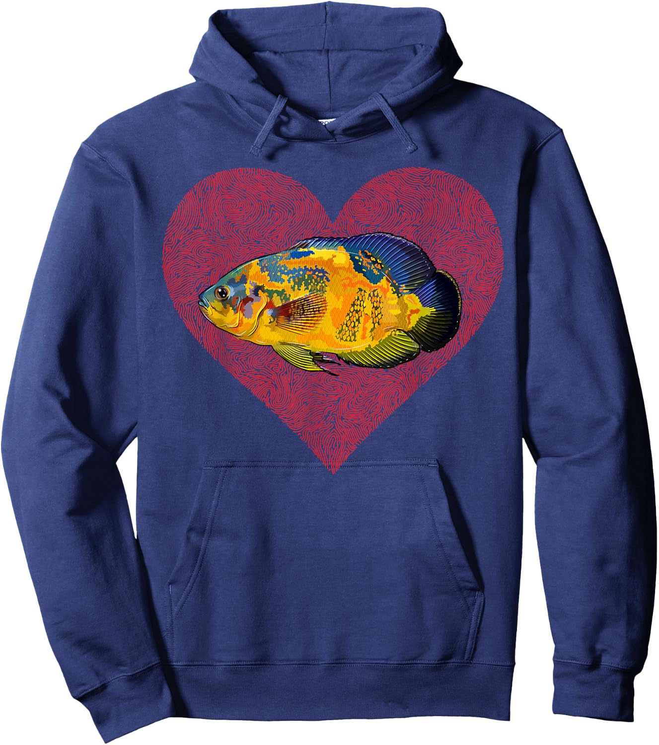 Oscars Valentines Day Fish Love Fingerprint Hoodie - Hoodie | Navy