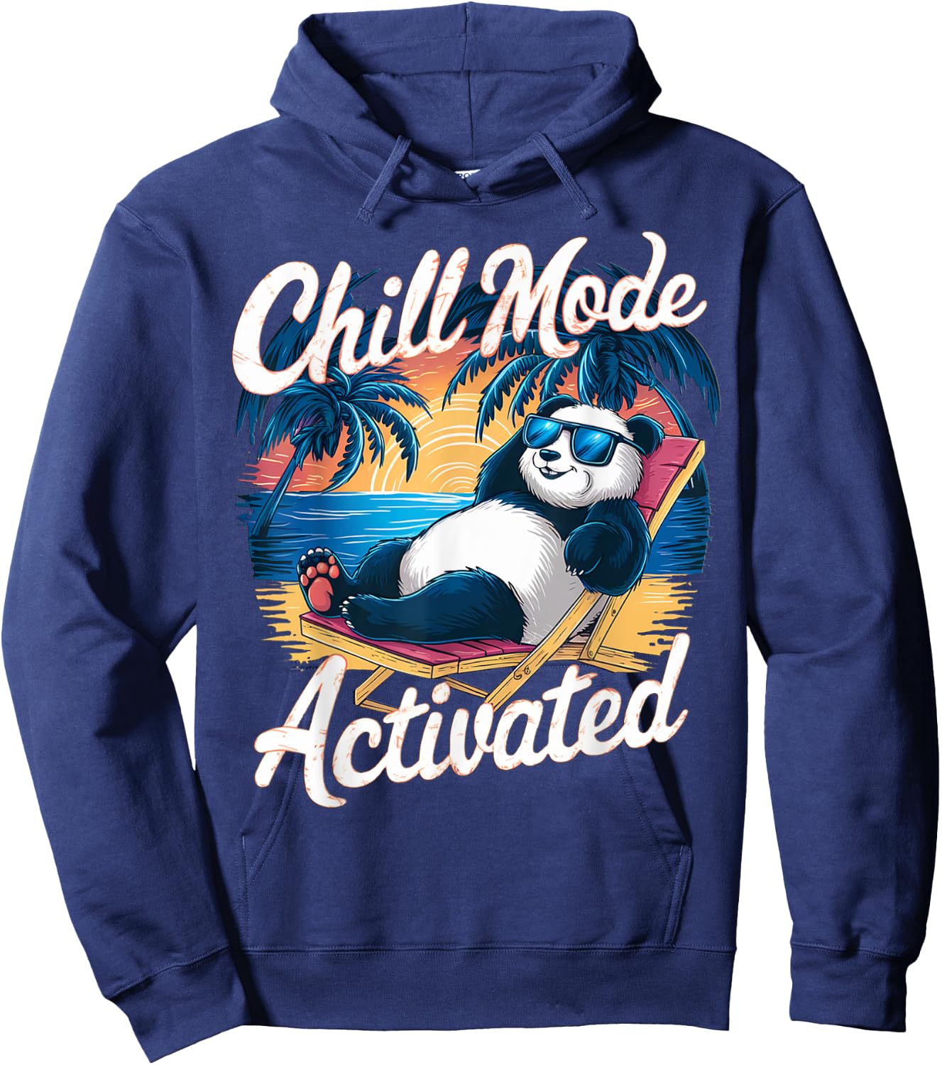 Panda Wearing Sunglass Chill Mode Activated, Summer Women Kids Hoodie - Hoodie | Navy