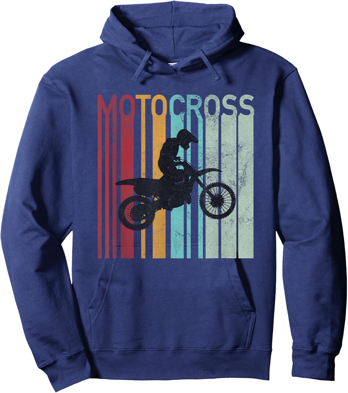 Vintage Motocross Dirt Bike Retro Supercross Motorcycle Hoodie - Hoodie | Navy