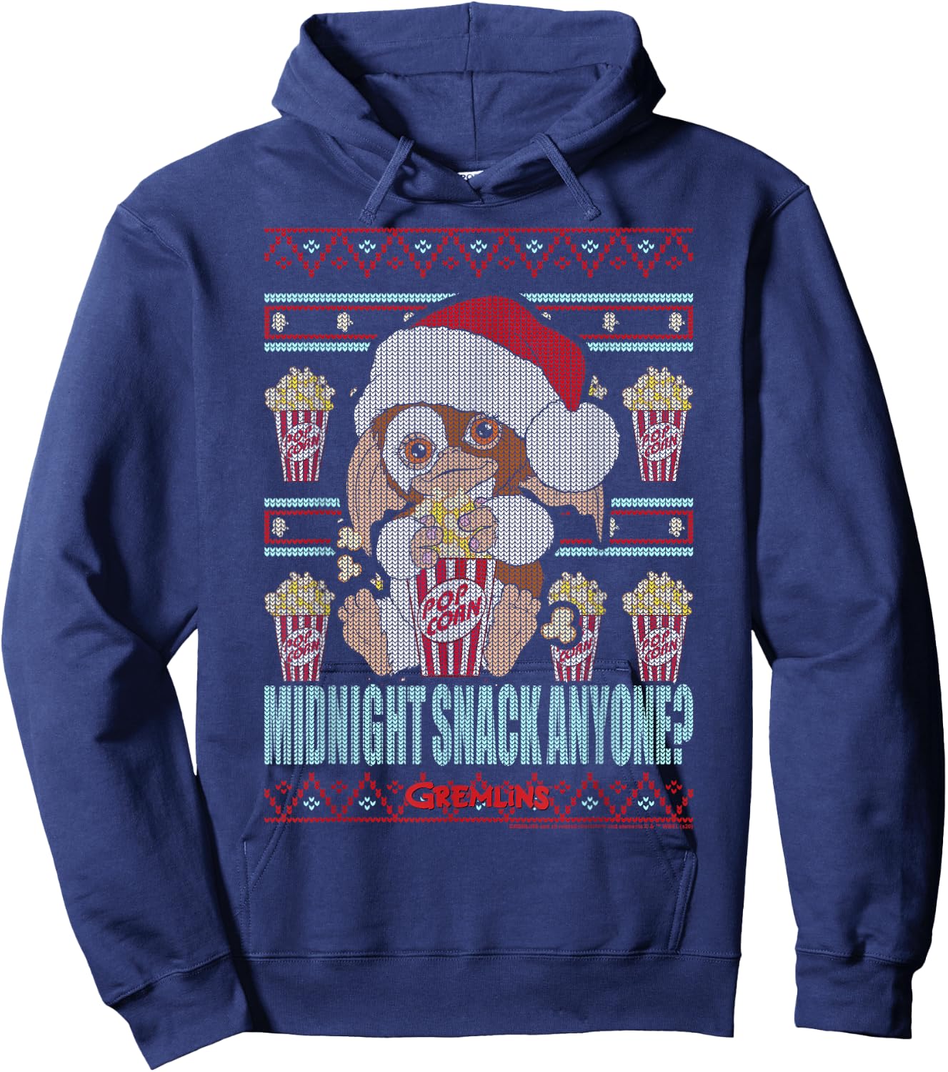 Gremlins Christmas Midnight Snack Anyone Ugly Sweater Hoodie - Hoodie | Navy
