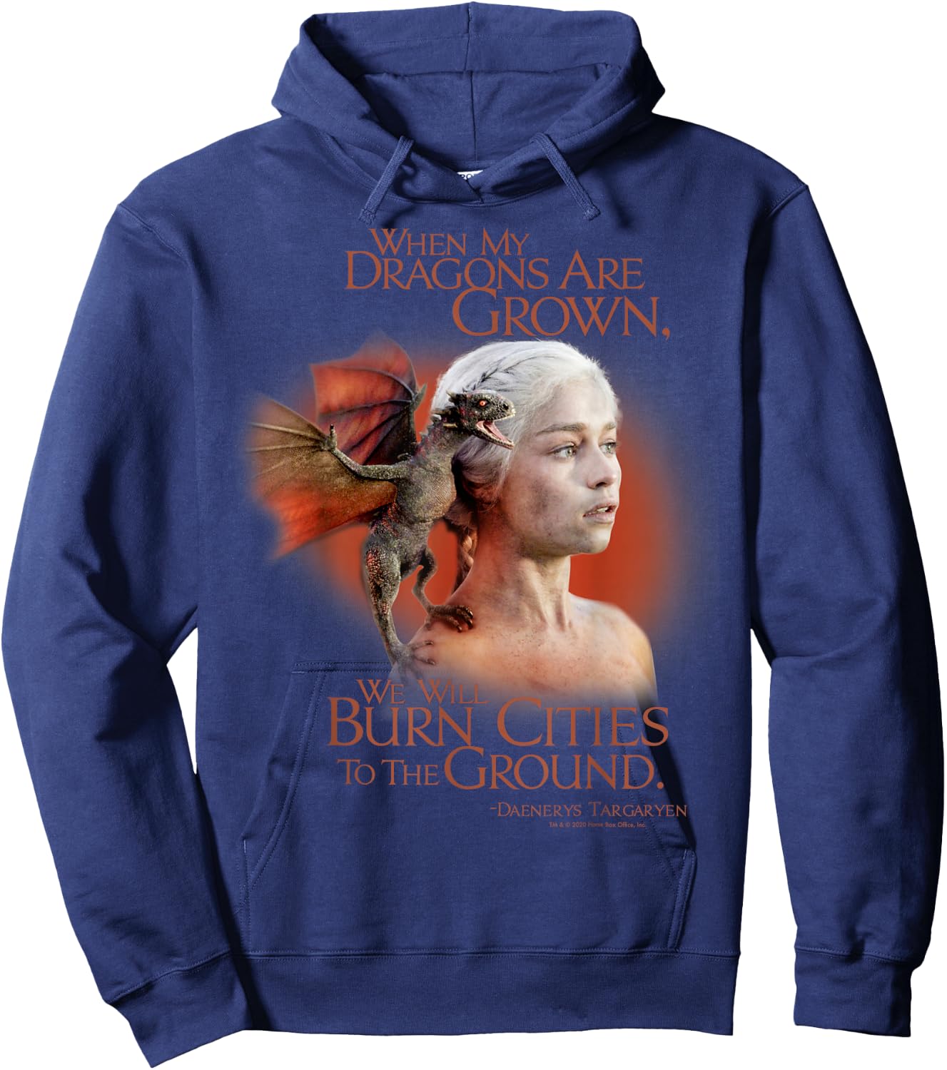 Game of Thrones Daenerys We Will Burn Cities Hoodie - Hoodie | Navy