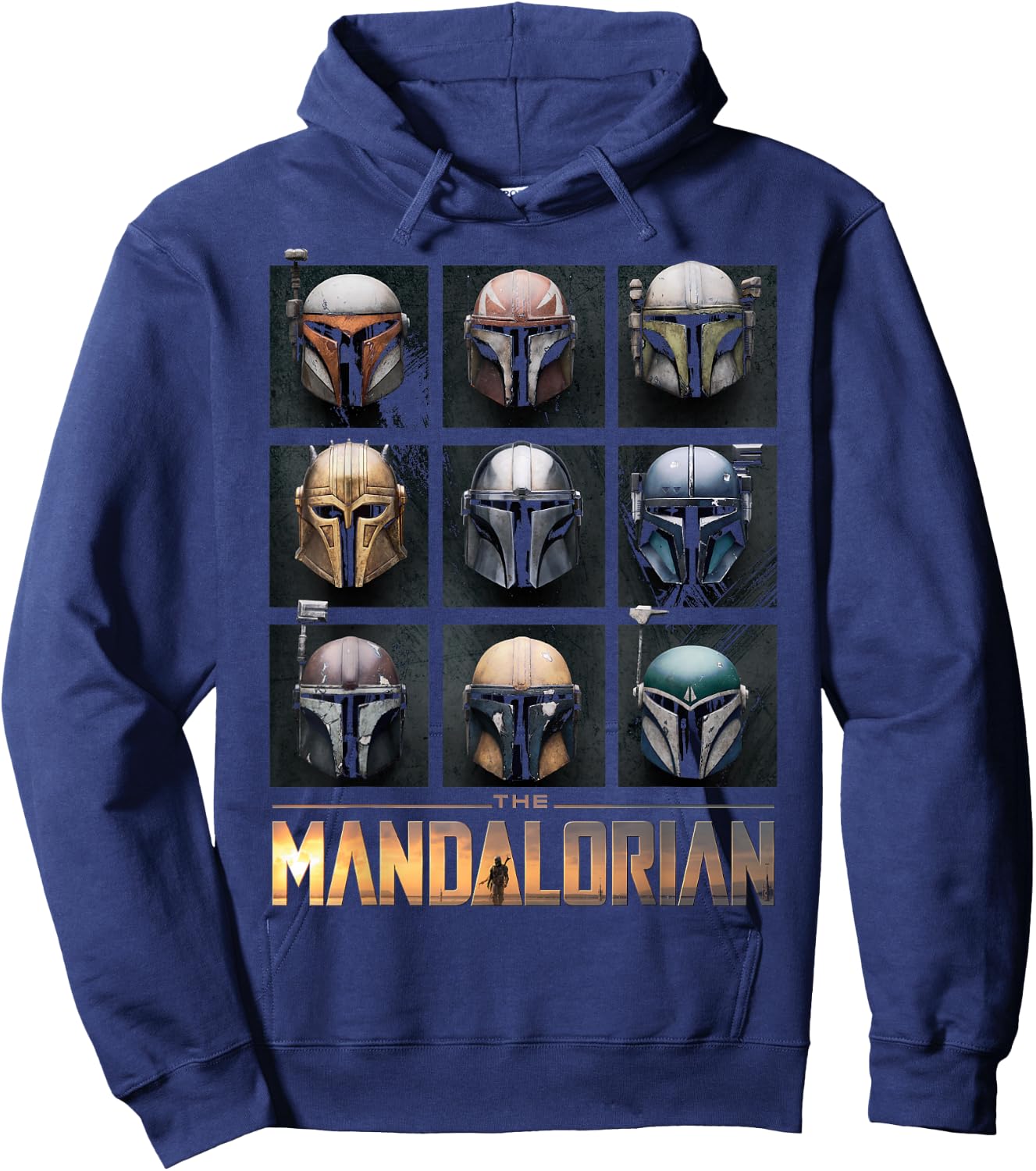 Star Wars The Mandalorian Helmet Box Up Hoodie - Hoodie | Navy