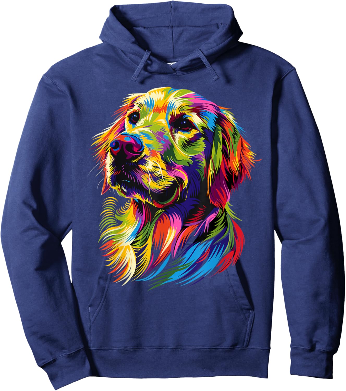 Golden Retriever Dog Colorful Pop Art Rainbow Colors Dogs Hoodie - Hoodie | Navy
