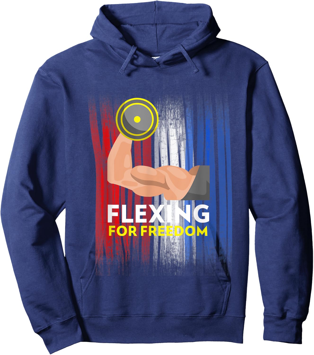 4th of July Weight Lifter Workout Muscles Gym Rat Women Kids Men Hoodie - Hoodie | Navy
