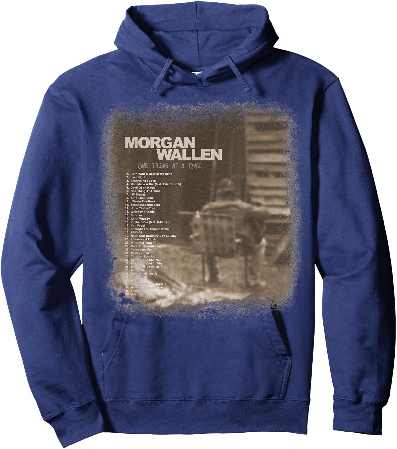 Official Morgan Wallen Tracklist Hoodie - Hoodie | Navy