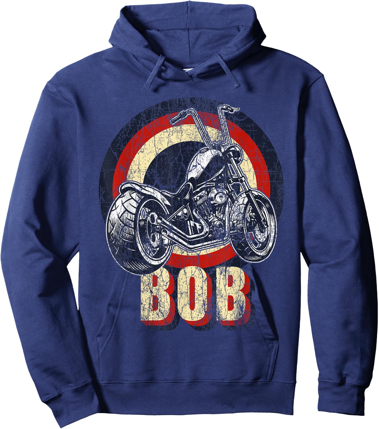 Bob the Bobber Customized Chop Motorcycle Bikers Vintage Hoodie - Hoodie | Navy