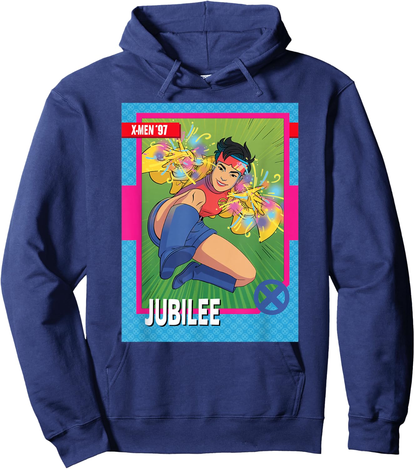 Marvel Studios X-Men '97 Jubilee Retro Trading Card Hoodie - Hoodie | Navy