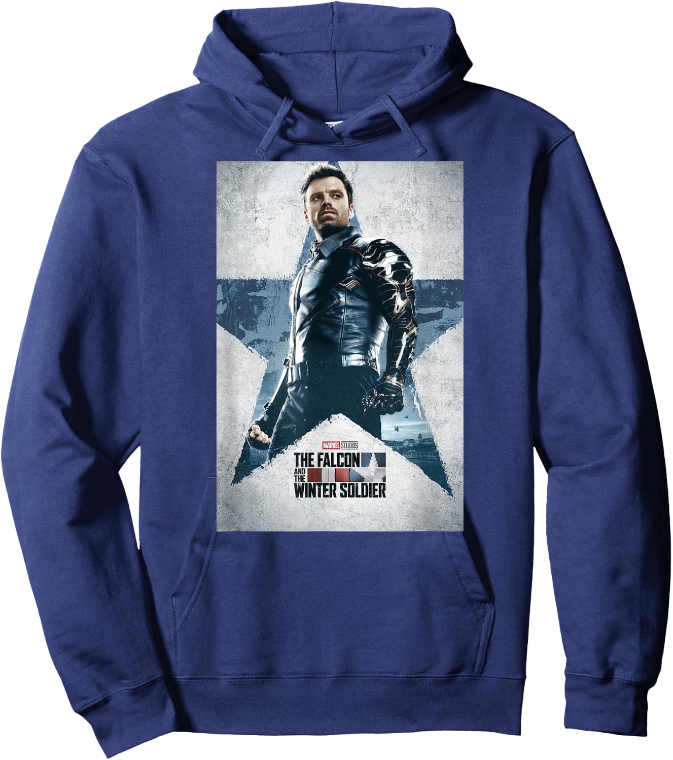 Marvel The Falcon and The Winter Soldier Bucky Barnes Poster Hoodie - Hoodie | Navy